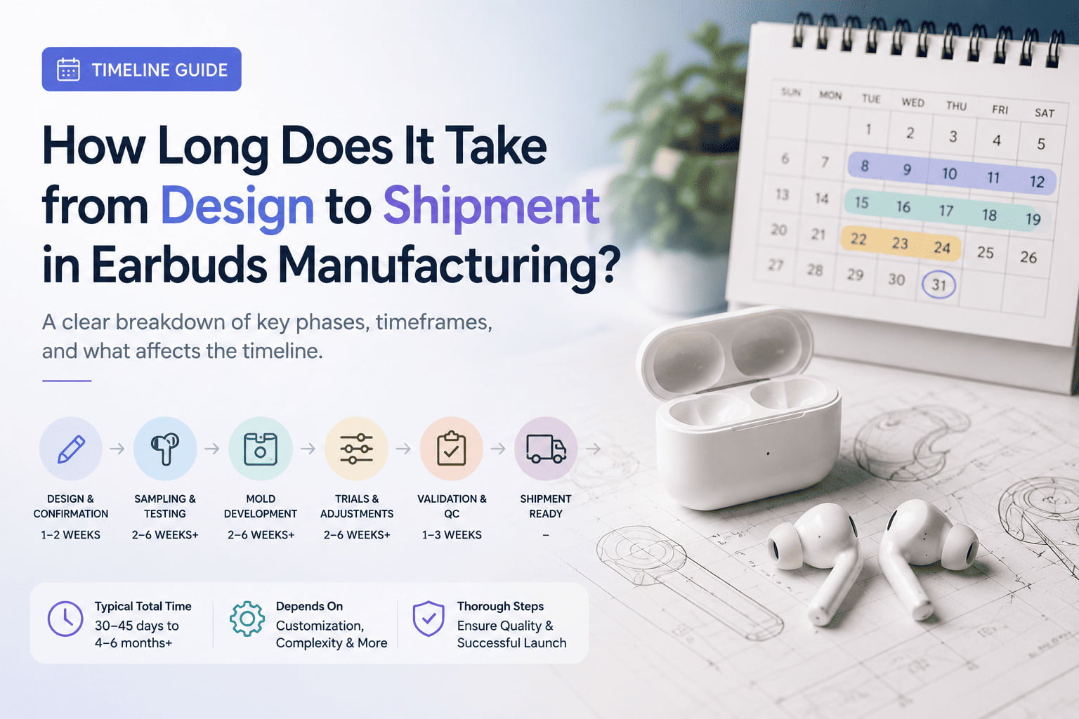 How Long Does It Take from Design to Shipment in Earbuds Manufacturing?