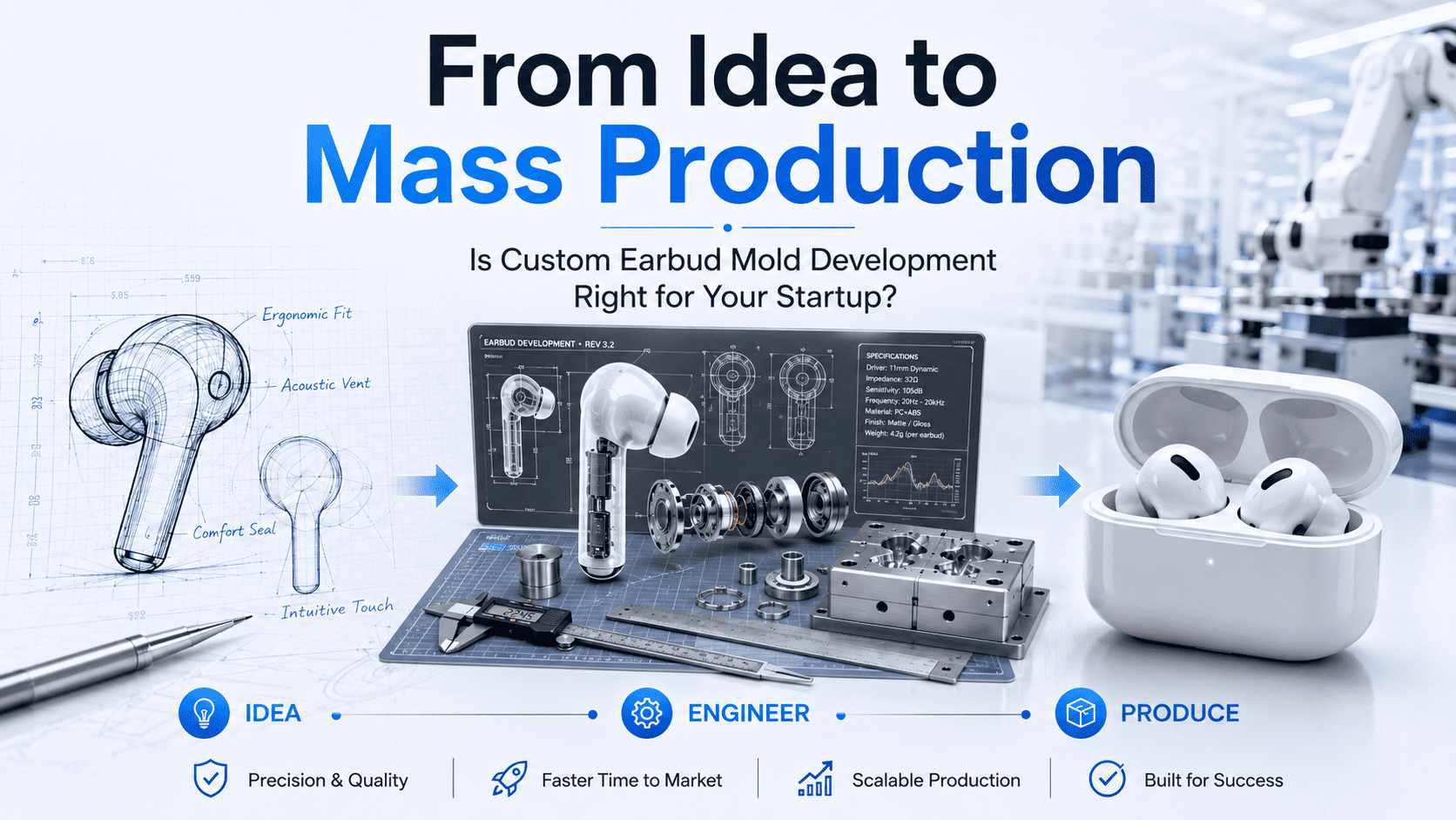 From Idea to Mass Production: Is Custom Earbud Mold Development Right for Your Startup?
